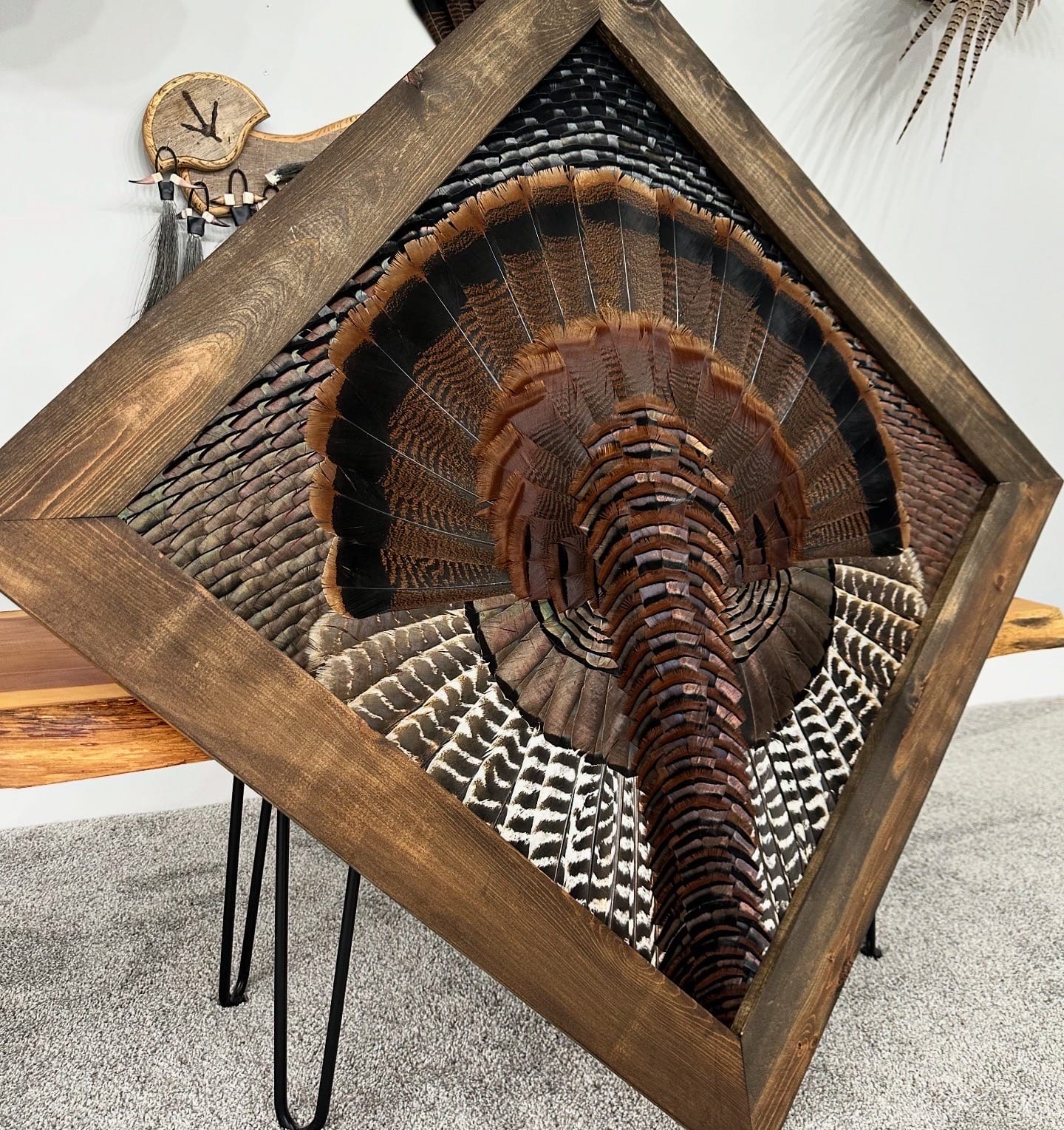 Diamond Turkey feather art piece — #21