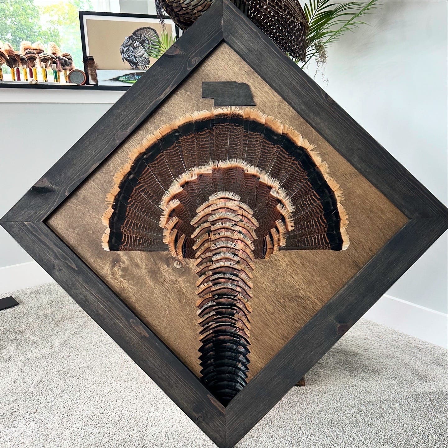 Diamond Turkey feather art piece — #36