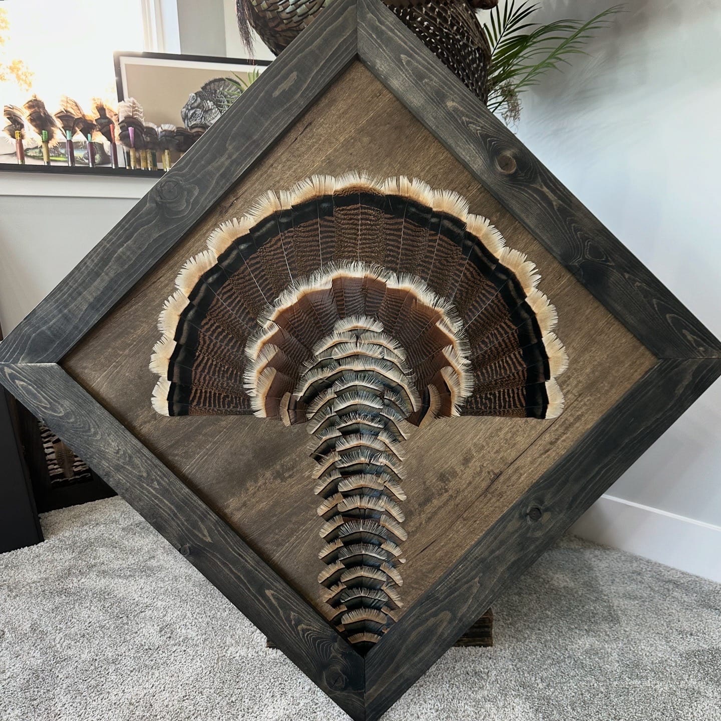 Diamond Turkey feather art piece — #37