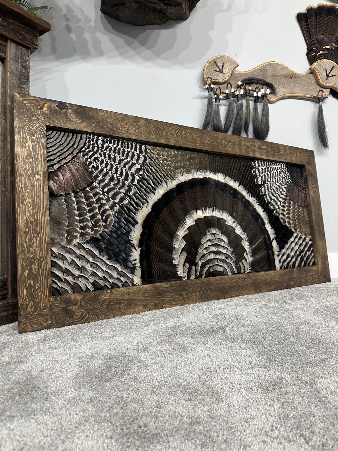 Double Wing Turkey feather art piece — #10