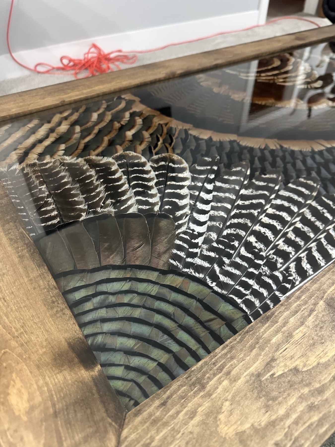 Tables feather art piece — #3