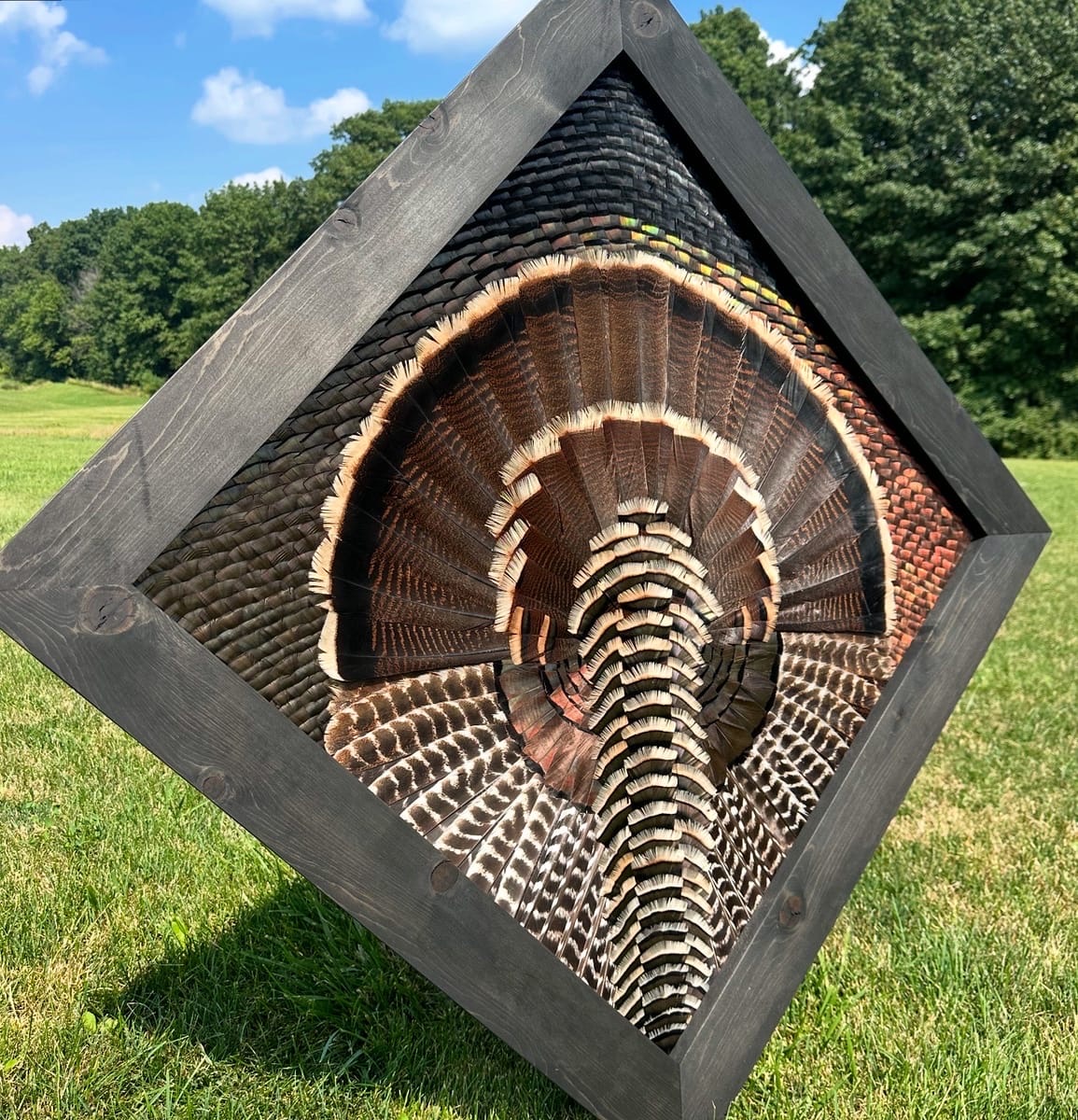 Heath of All Feathers Taxidermy crafting a feather art piece