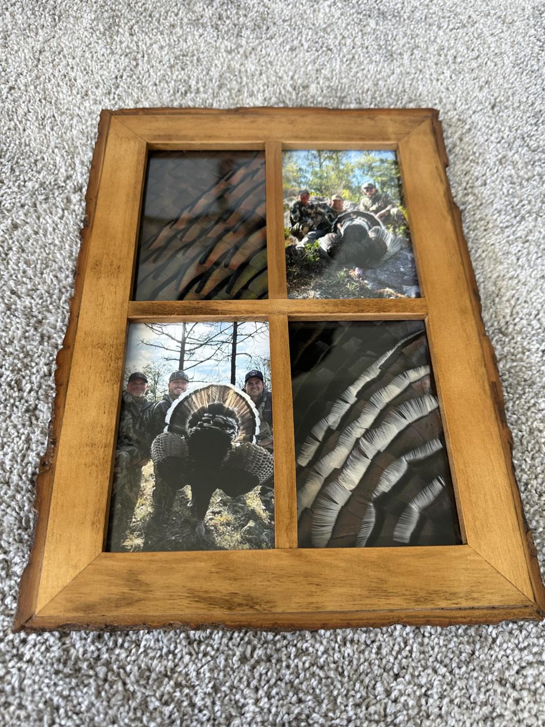 Picture frame feather art builds