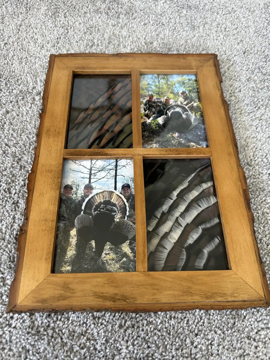Picture frame feather art builds